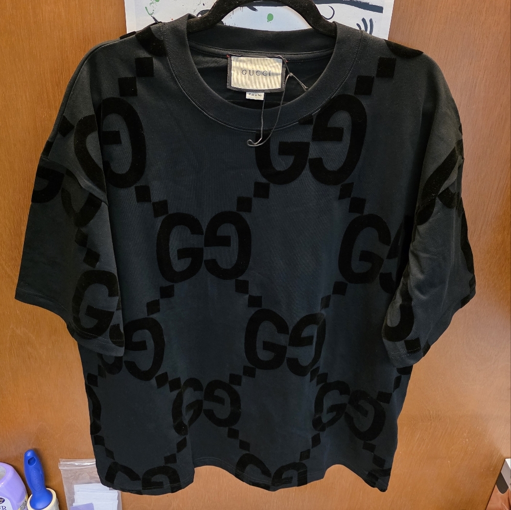 2024 Edition Gucci GG Flocked Print 100% Cotton T-shirt XL - Picture 16 of 16